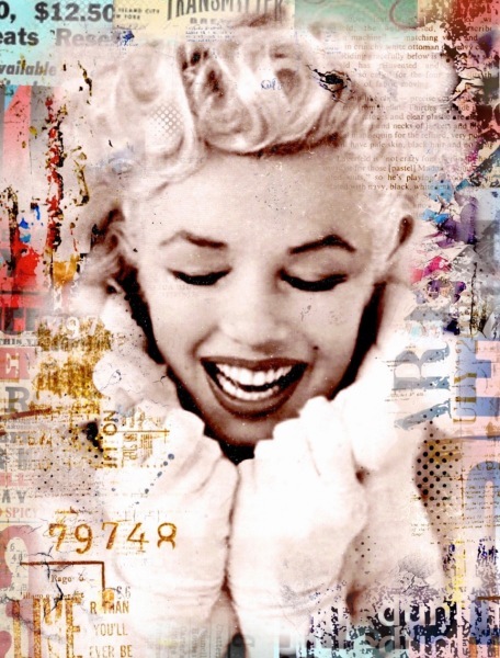 1Ikonen-Bild-Collage-Marion-Duschletta-Vintage-Marilyn-Monroe-Wintermantel