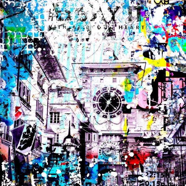 Collage-Pop-Art-Bild-Collage-Marion-Duschletta-Schweiz-Bern-Zytglogge