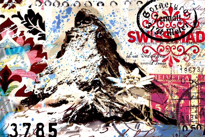 Pop-Art-Bild-Collage-Marion-Duschletta-Schweiz-Matterhorn5