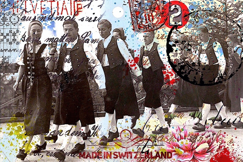 Swissmarion-duschldetta-bild-pop-art-collage-projekte-kundenauftraege-Schweiz-Switzerland-Trachten