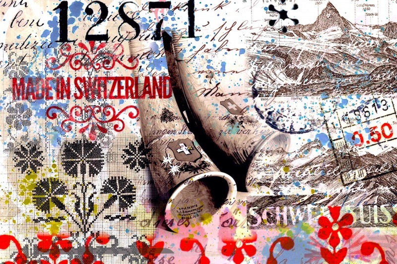 Swissmarion-duschldetta-bild-pop-art-collage-vintage-times-schweiz-switzerland-alphoerner