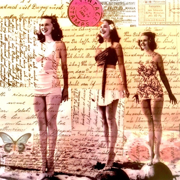 VBmarion-duschletta-bild-collage-pop-art-ladies-im-badeanzug-orange-pink