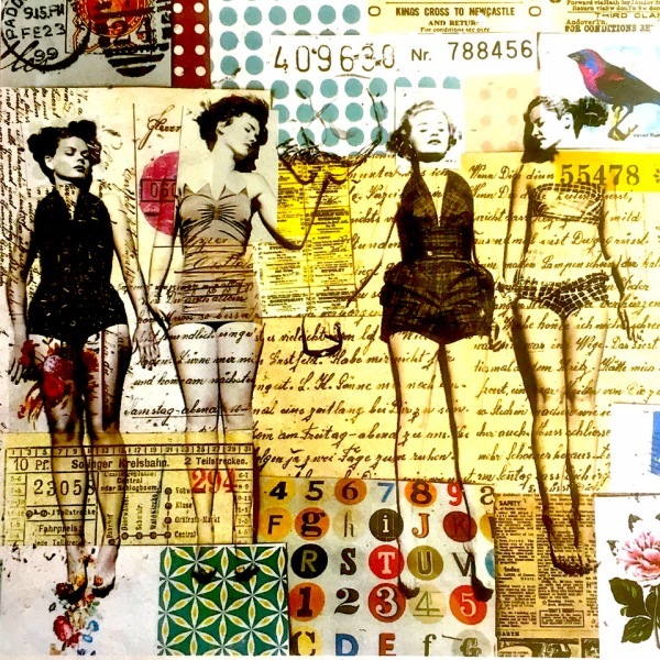 VBmarion-duschletta-bild-collage-pop-art-ladies-liegen-am-strand