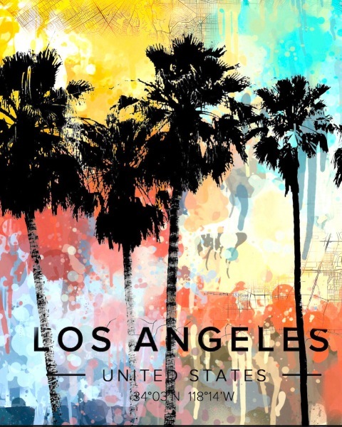 LA-Collage-Bild-Pop-Art-Marion-Duschletta-Los-Angeles-Palmen